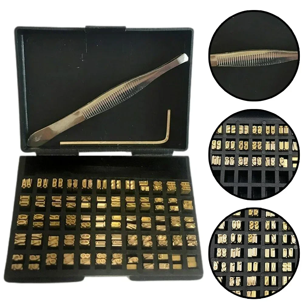 Carimbo Quente Letras de Cobre 2x4x15 mm Máquina de Codificação Palavra Grão Fita Térmica Fonte de Impressão para Codificação Semiautomática Manual 120 Peças