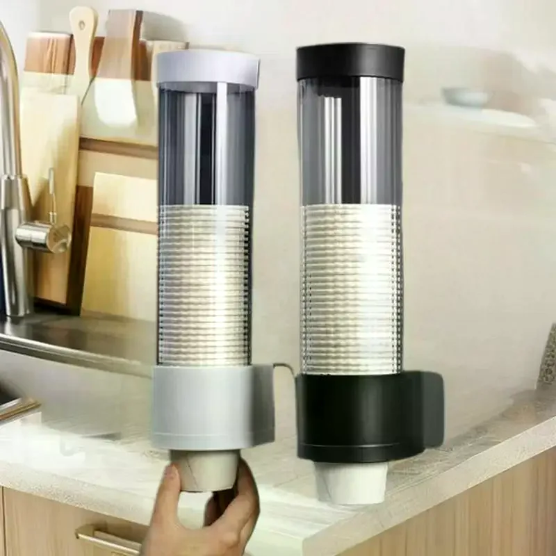 Disposable Cup Extractor Wall Mounting Disposable Paper Cup Dispenser Plastic Cup Holder Dispenser Automatically Drops Cup