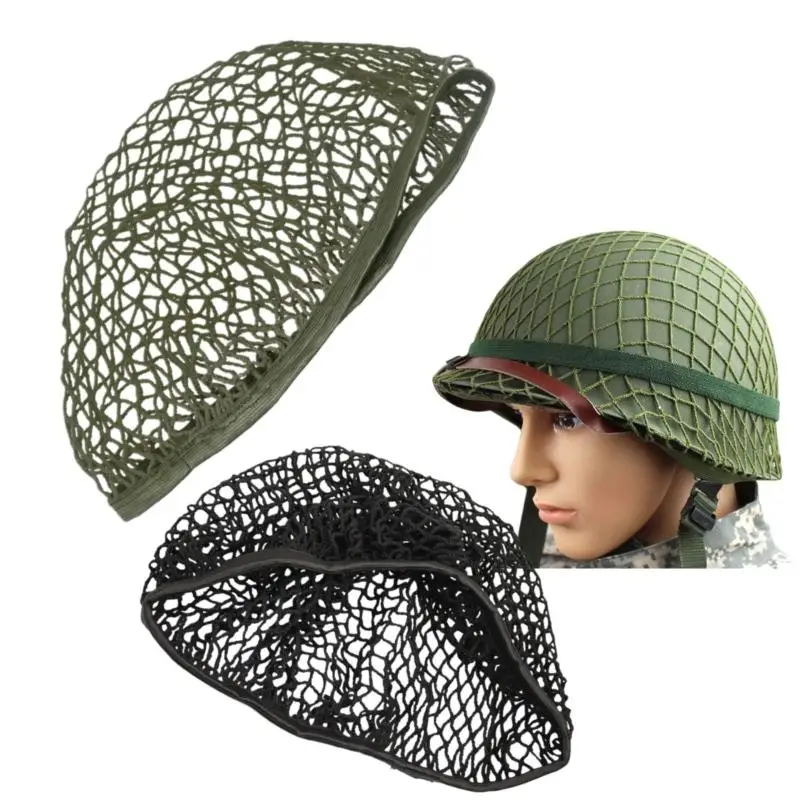 

New 1Pcs Helmet Netting Green Black Tactical Helmet Net Cover For M1 M35 M88 MK1 MK2 Helmet Airsoft Protection Cover