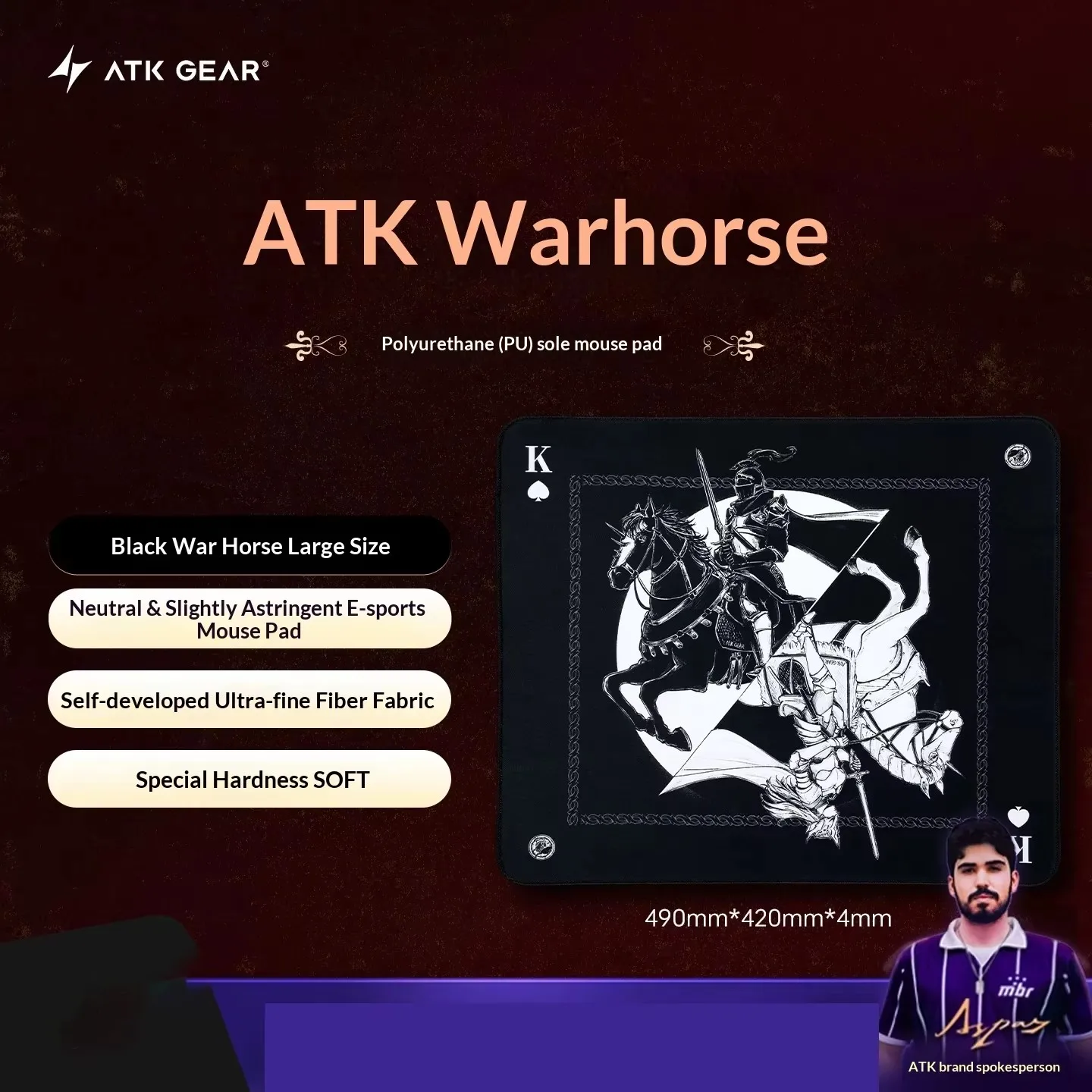 Heißer Verkauf ATK Kong Xsoft E-Sport-Mauspad für 60%-80% Mechanische Tastaturen Rutschfeste Unterlage Desktop-Gaming-Zubehör PORON CSGO Pads für Spiele