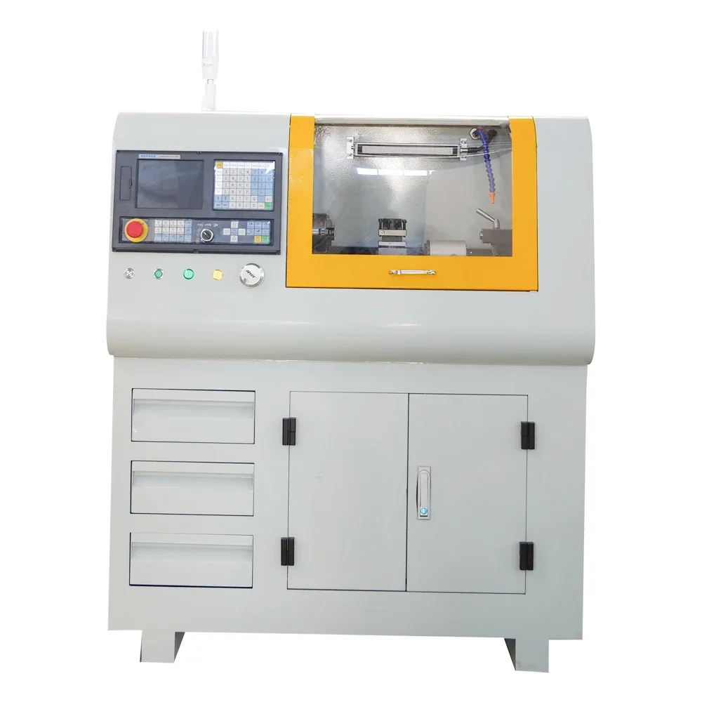 China Mini Hobby Horizontal Flat Bed CNC Lathe Metal Machine CNC210 for School Education and Personal Use