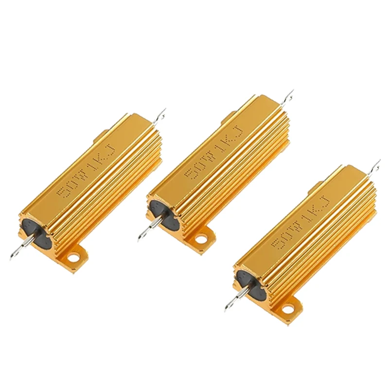 1PCS 50W 100W Aluminum Power Metal Shell Case New RX24 Wirewound Resistor 1 2 3 5 6 8 10 20 100 150 1K 10K 100K 0.01 ~ 100KΩ ohm