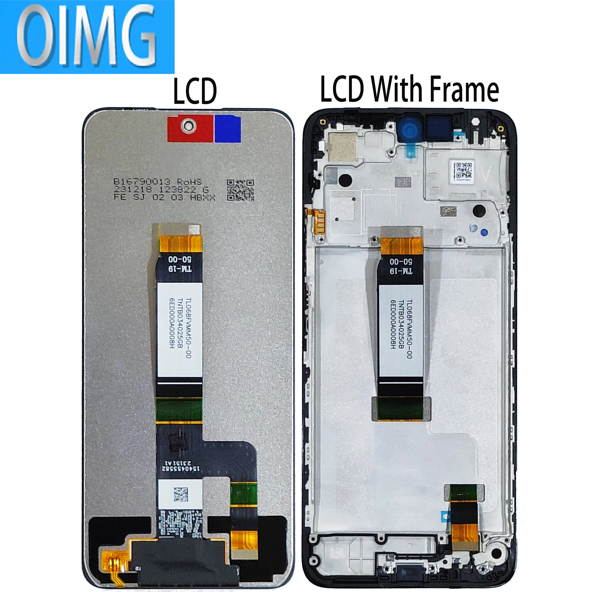 샤오미 레드미 12 LCD 디스플레이 프레임 포함, Redmi12 스크린 터치 패널 교체 부품, 23053RN02A 23053RN02Y 23053RN02I