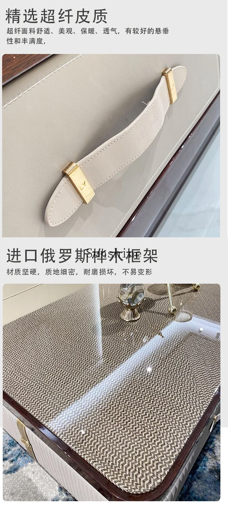 Italian light luxury TV cabinet coffee table combination, modern simple living room square tea table  FT