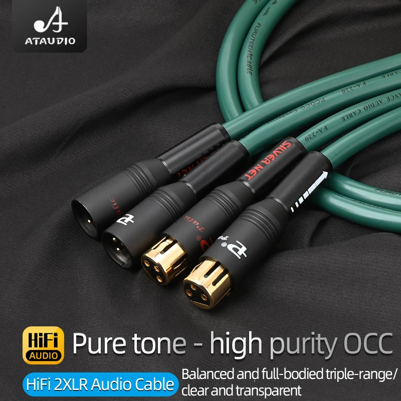 ATAUDIO HiFi XLR Cable High Quality for Amplifier 2-core with Shielding Hi-end 2XLR Balanced Cable Male to Male Audio Wire