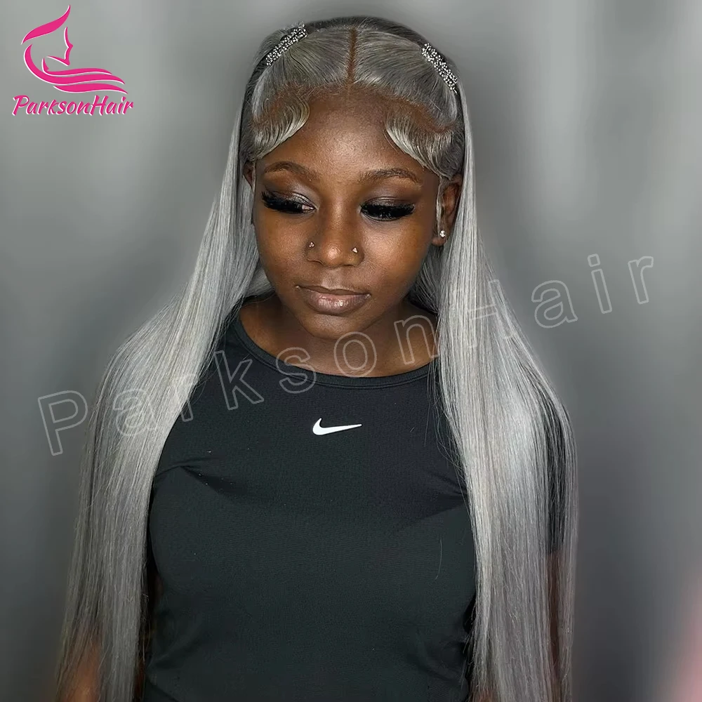 

Grey 613 Colored 13x6 Transparent Lace Frontal Wigs Human Hair Wig Straight For Black Women Brazilian Remy Hair Full Lace Wig