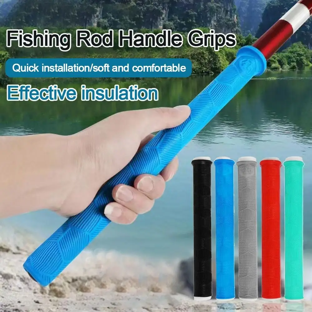 Silicone Fishing Rod Handle Wrap Non Slip Universal Anti-slip Grips Cover Replaceable Multifunctional Protective Cover