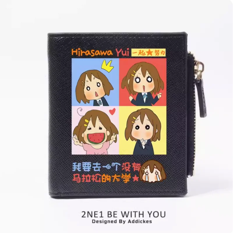 Anime Hirasawa Yui K-ON ！Zipper Wallet Fold Bag Multi Card  Coin Pocket Holder Fashion Kids Wallets Gift