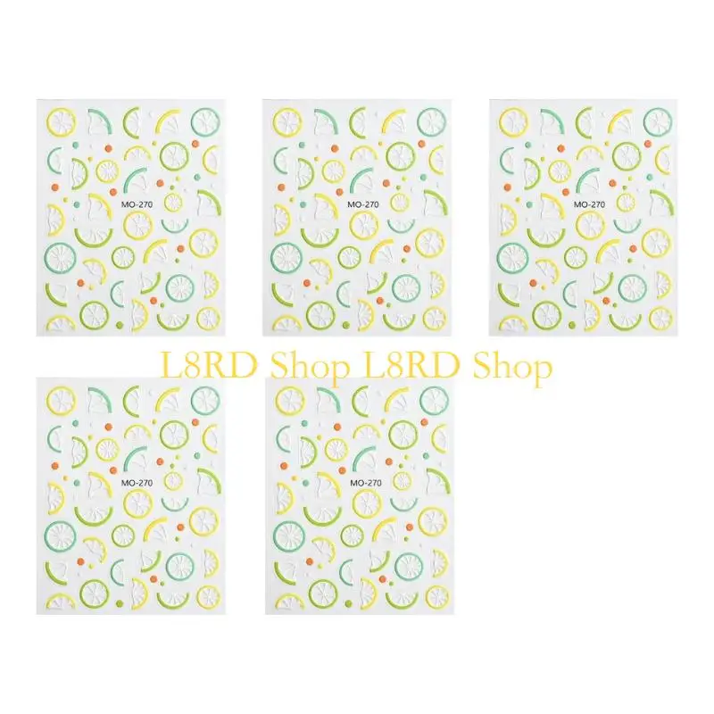 L8RD Fruit Stickers 5 Vibranted Patterns Summer Design Quick Apply Sticker