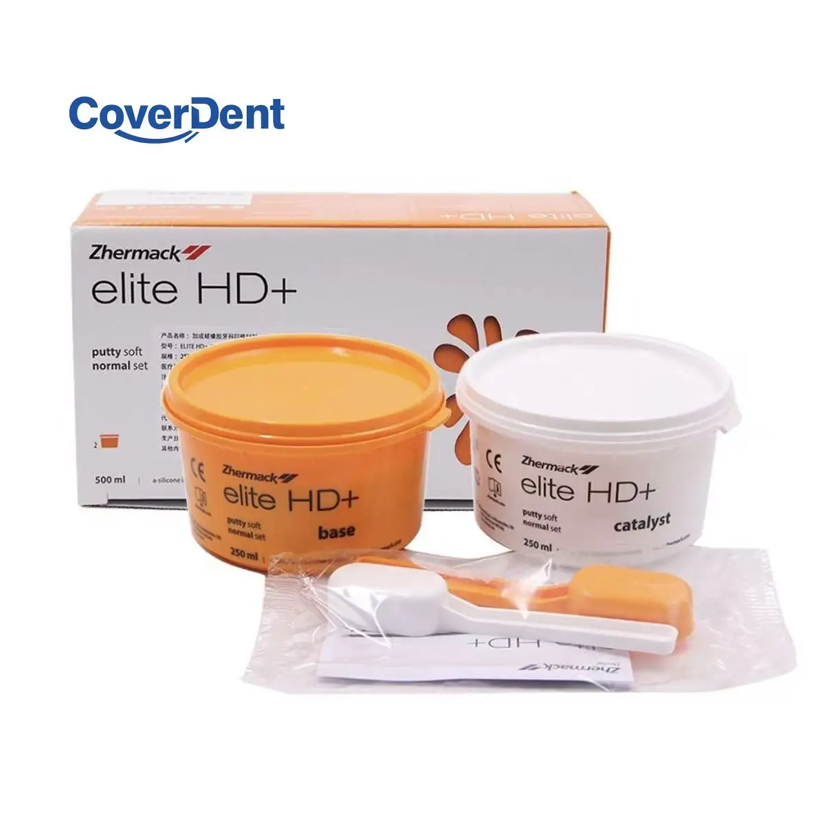 1 Set Zhermack Dental Lab Impression Material Zhermack Elite HD Putty Soft A-silicone Base Material 2x250ml