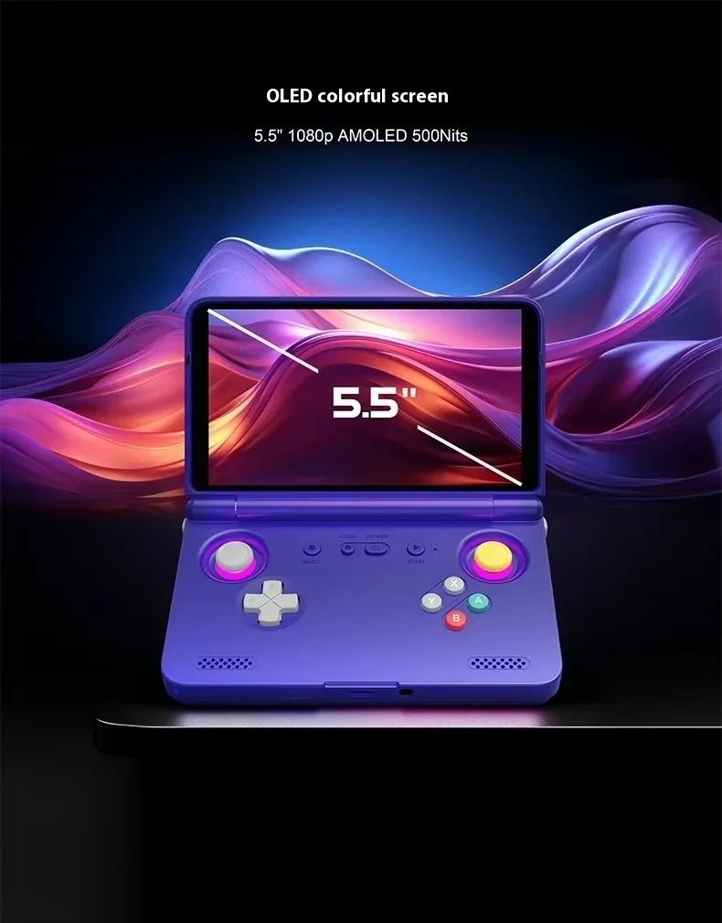 Retroid Pocket Flip 2 Handheld Console SD865 5.5”1080p Oled Wifi6 Handheld Portable Gaming Console With Hall Rockers Custom PS2