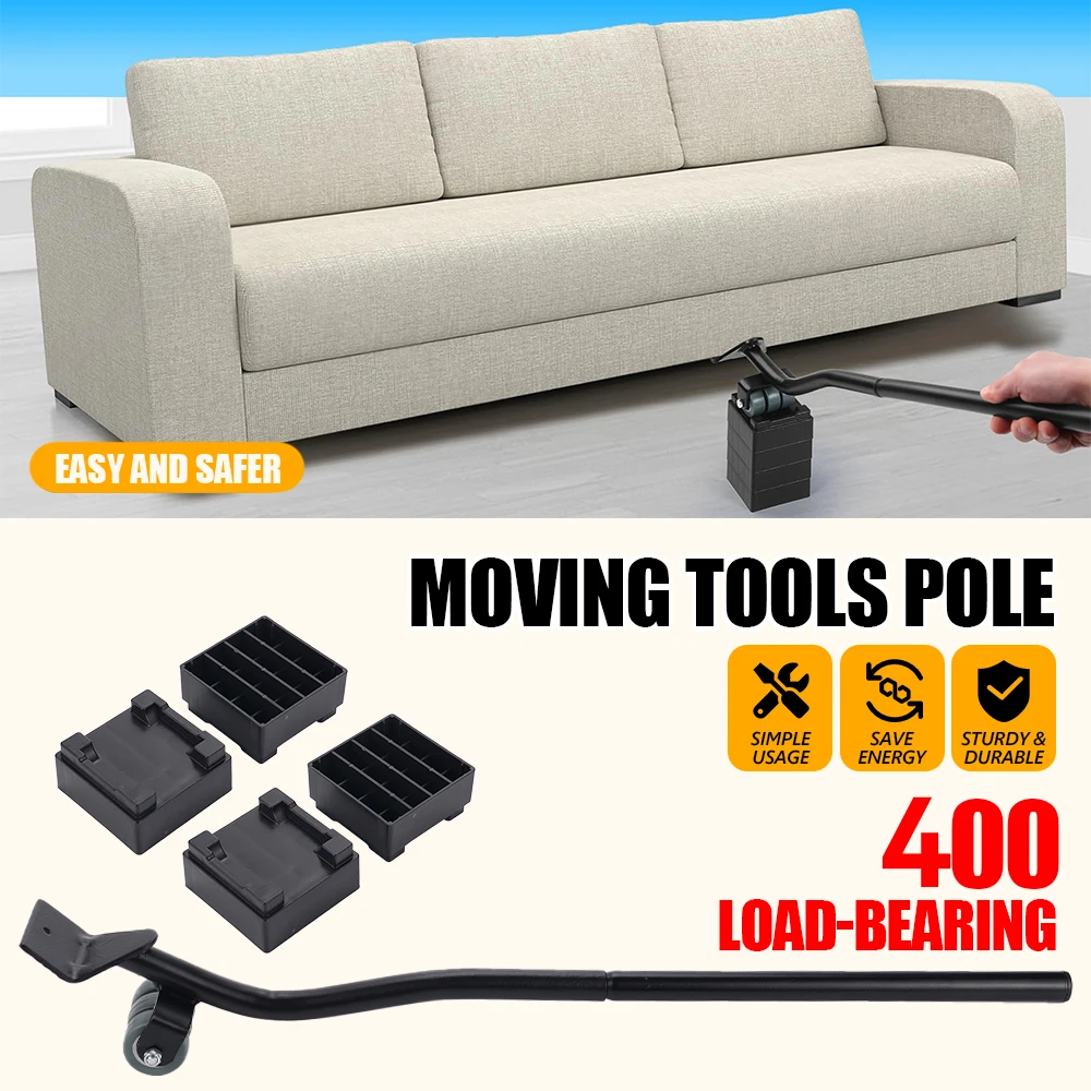 Labor Saving Furniture Lifter 400lbs Heavy Duty Mover Tool with 4 Pads Easy Move for Sofa Fridge Washer Wardrobe Home Use