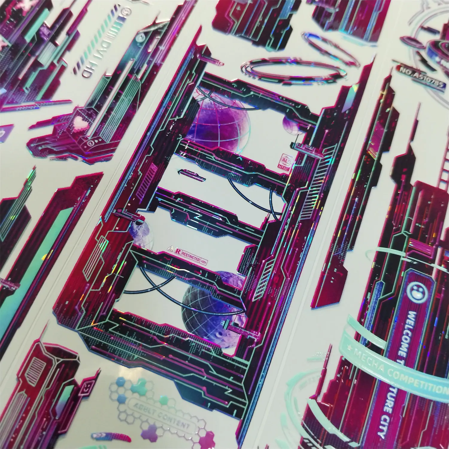 Washi Pet Tape Journald3 Cyber City Punk Futuristic Tech Scrapbook Collage Sticker