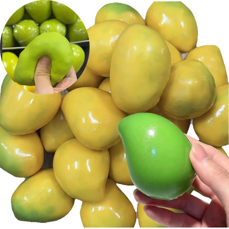ASMR Color-Changing Mango Squishy Ball Decor Ornament Handmade Crispy Stress Ball Squeeze Sensory Stress Relief Prop for Office