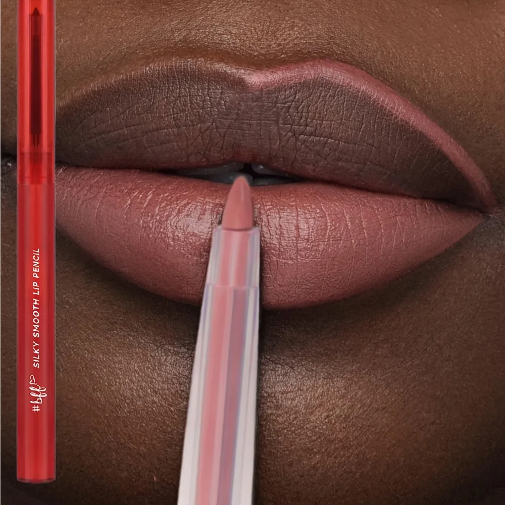 Matita per labbra impermeabile 2 in 1 rosa viola Penna per rossetto a lunga durata Velluto nudo opaco Contorno Linea di tinta per labbra rosse Cosmetico