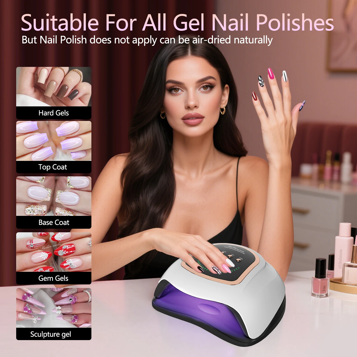 المهنية مسمار مجفف الأشعة فوق البنفسجية LED مصباح لتقليم الأظافر هلام البولندية مجفف ضوء مسمار الفن اكسسوارات علاج هلام تو تجفيف الأظافر