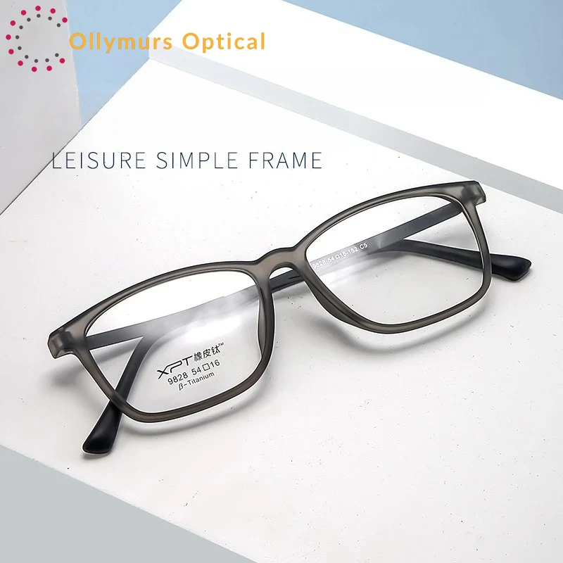 

OLLYMURS Ultra Light And Comfortable Full Frame TR9 Rubber Titanium Men's Eyeglass Frame Optical Prescription Eyeglass Frame 982