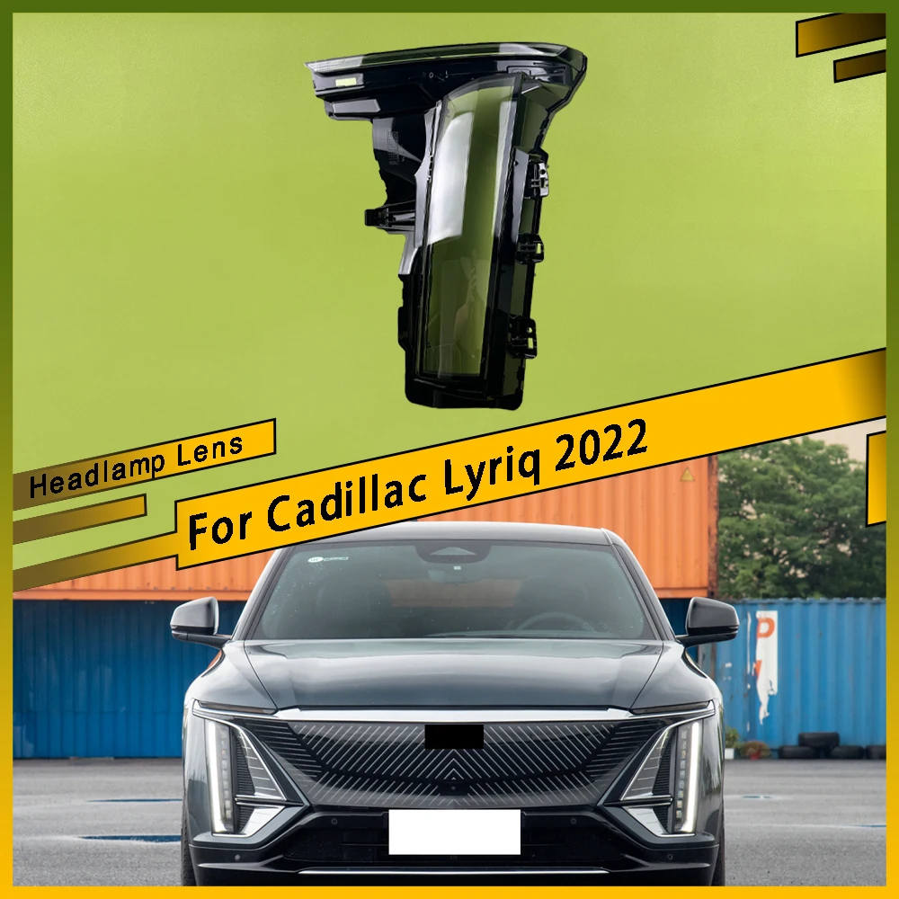 

For Cadillac Lyriq 2022 Headlamp Cover Transparent Lamp Shade Headlight Shell Lens Plexiglass Replace Original Lampshade