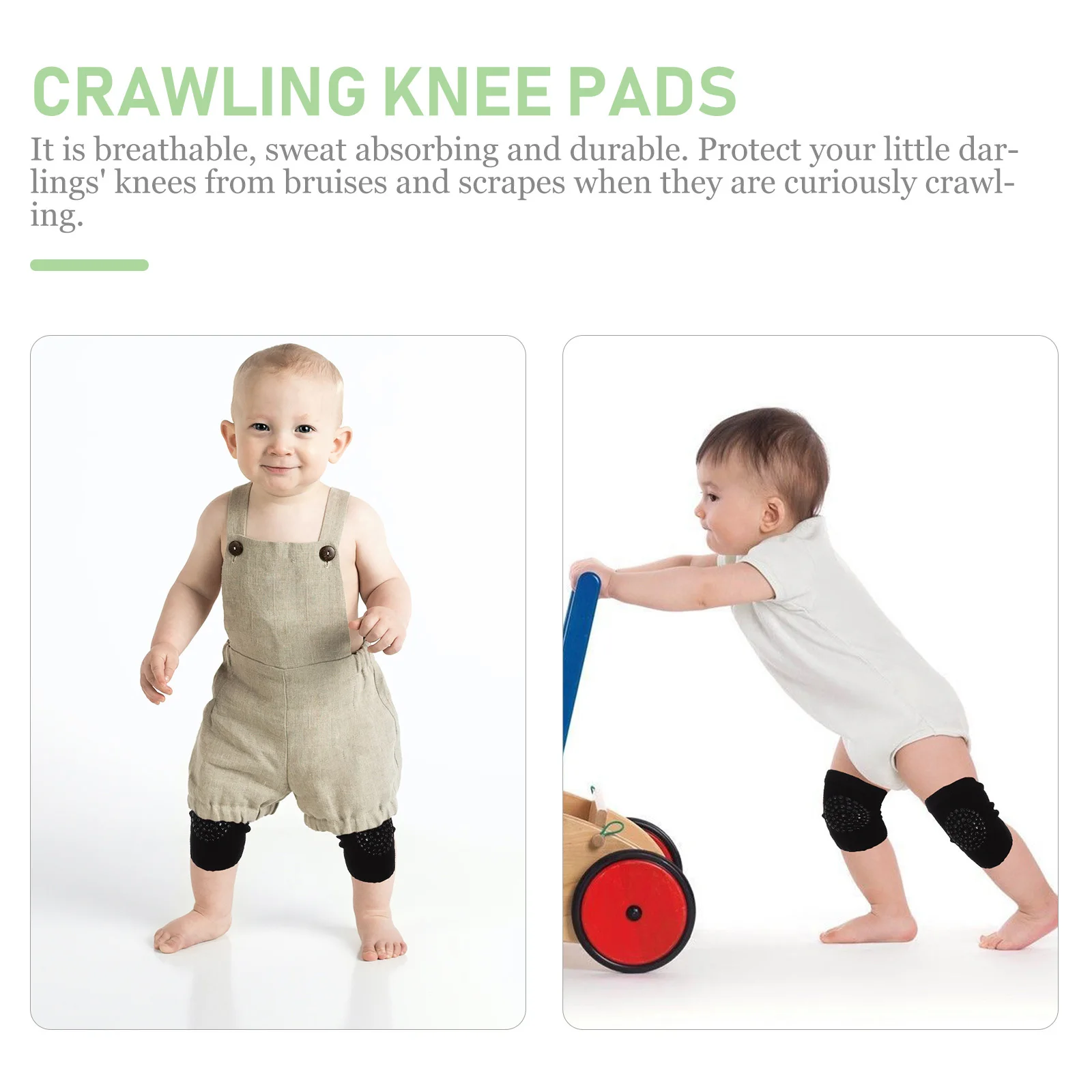 

3Pairs Infant Cotton Pads Unisex Baby Knee Elbow Protectors Simple Bright Color Multi-Functional Practical Holiday Gift