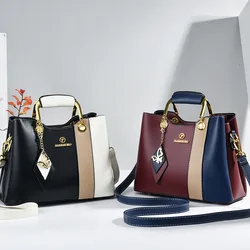 2024 New Contrast Women's Handbag Classic Versatile Casual Shoulder Bag Large Capacity Crossbody Bag Urban Commuter Tote Bag
