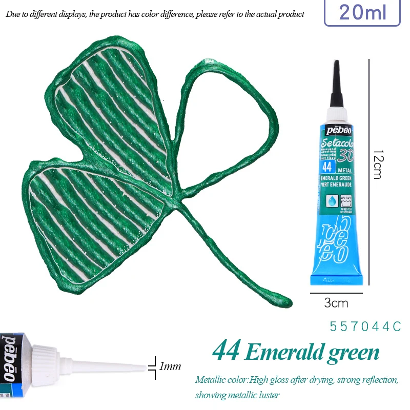 Setacolor 3D Stoffenverf 20ml Permanente Waterdichte Textielverf Niet-giftige 3D Stoffenmarker voor DIY Kleding Textielknutsels