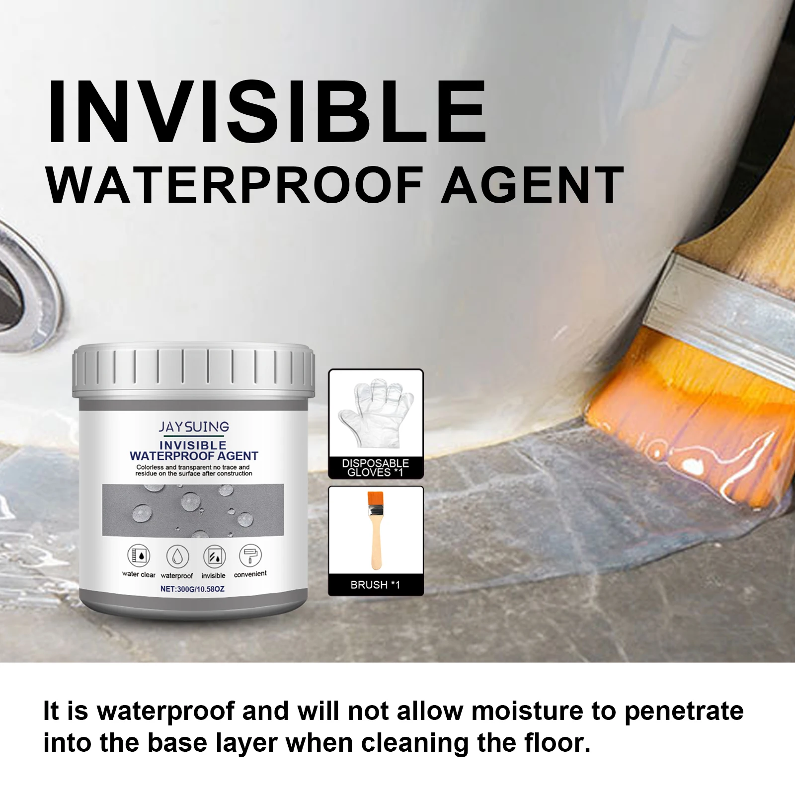 Jaysuing Waterproof Sealant, Bathroom Kitchen Exterior Wall Smashing Brick Leak Repair Paint Waterproof Adhesive