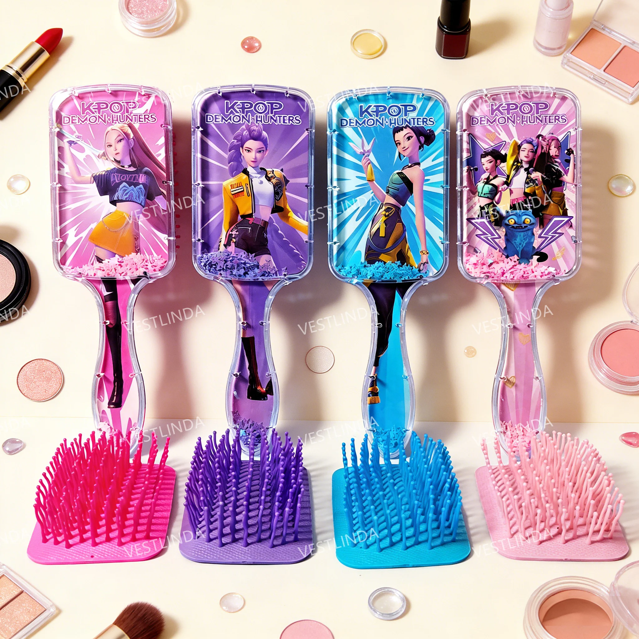 Kpop Demon Hunters Comb Cartoon Rumi Mira Zoey Air Cushion Massage Comb Anime Peripheral Accessories Girl Birthday Gift In Stock