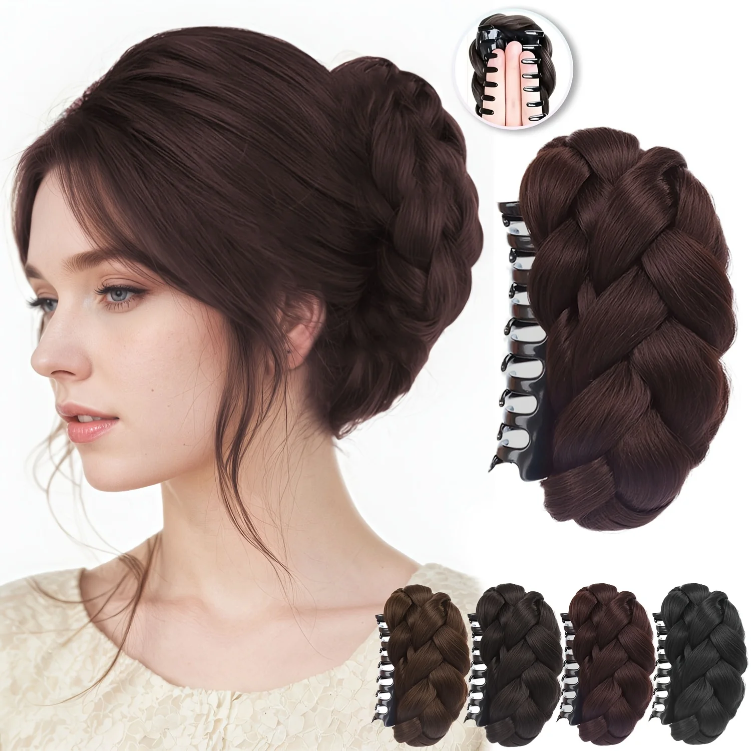 

Synthetic Hair Bun Hairpiece with Oval Claw Clip Multi-Color Versatile High Bun Accessory for Women Daily Wear Special Occasions