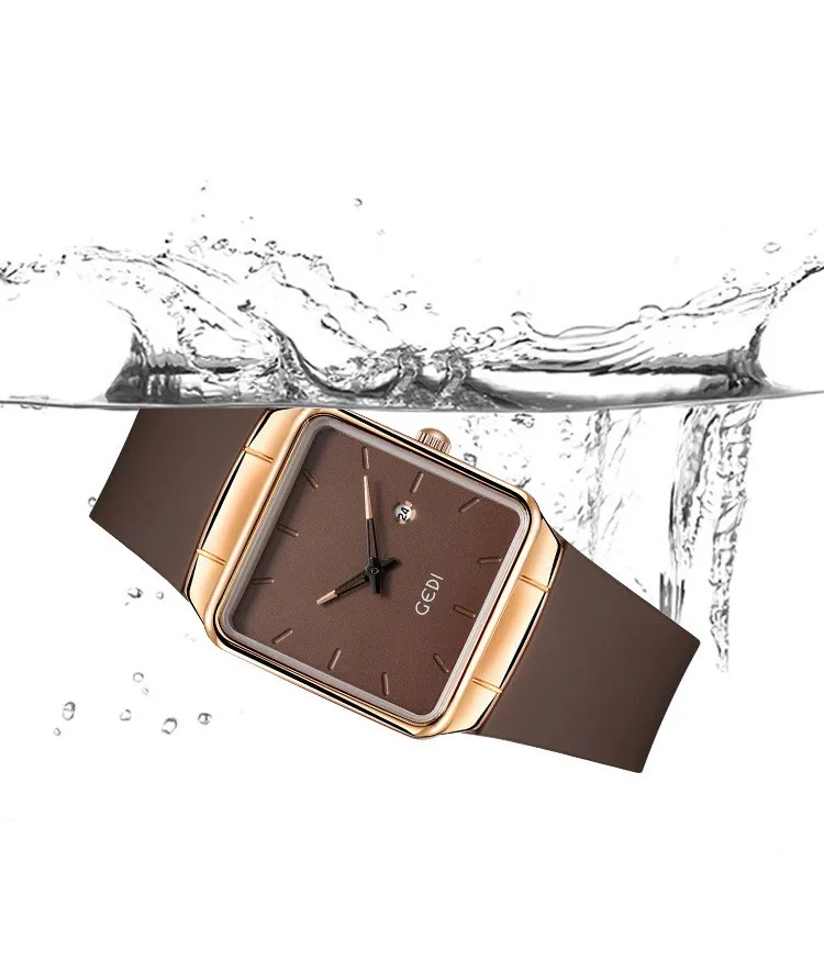 Mode Gedi Top Marke minimalist ischen hohen Aussehen Silikon großen Teller Kalender Frauen wasserdichte Quarz Geschenke Armbanduhren