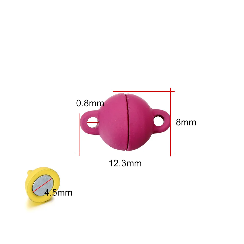 5 conjuntos de fivela magnética circular de metal multicolorido, acessórios de joias diy, fivela magnética, pedra magnética, atacado