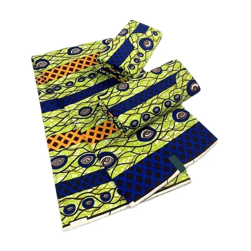 

2023 newest Ankara wax printed fabric veritable wax 100% cotton for African style beautiful party dress 6 yards