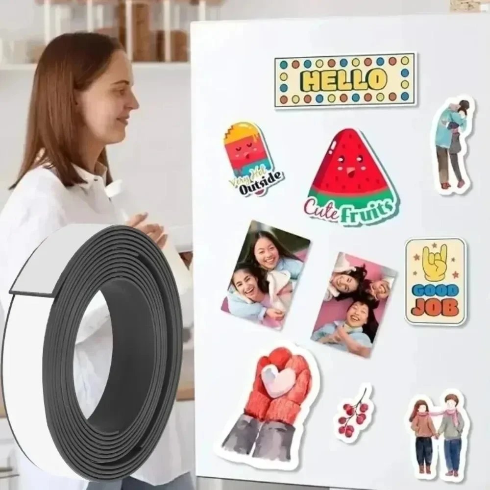 Multifunctional Magnetic Tape Self Adhesive Rubber Magnetic Strip DIY Photo Poster Fixing Tape Remote Control Storage Stickers