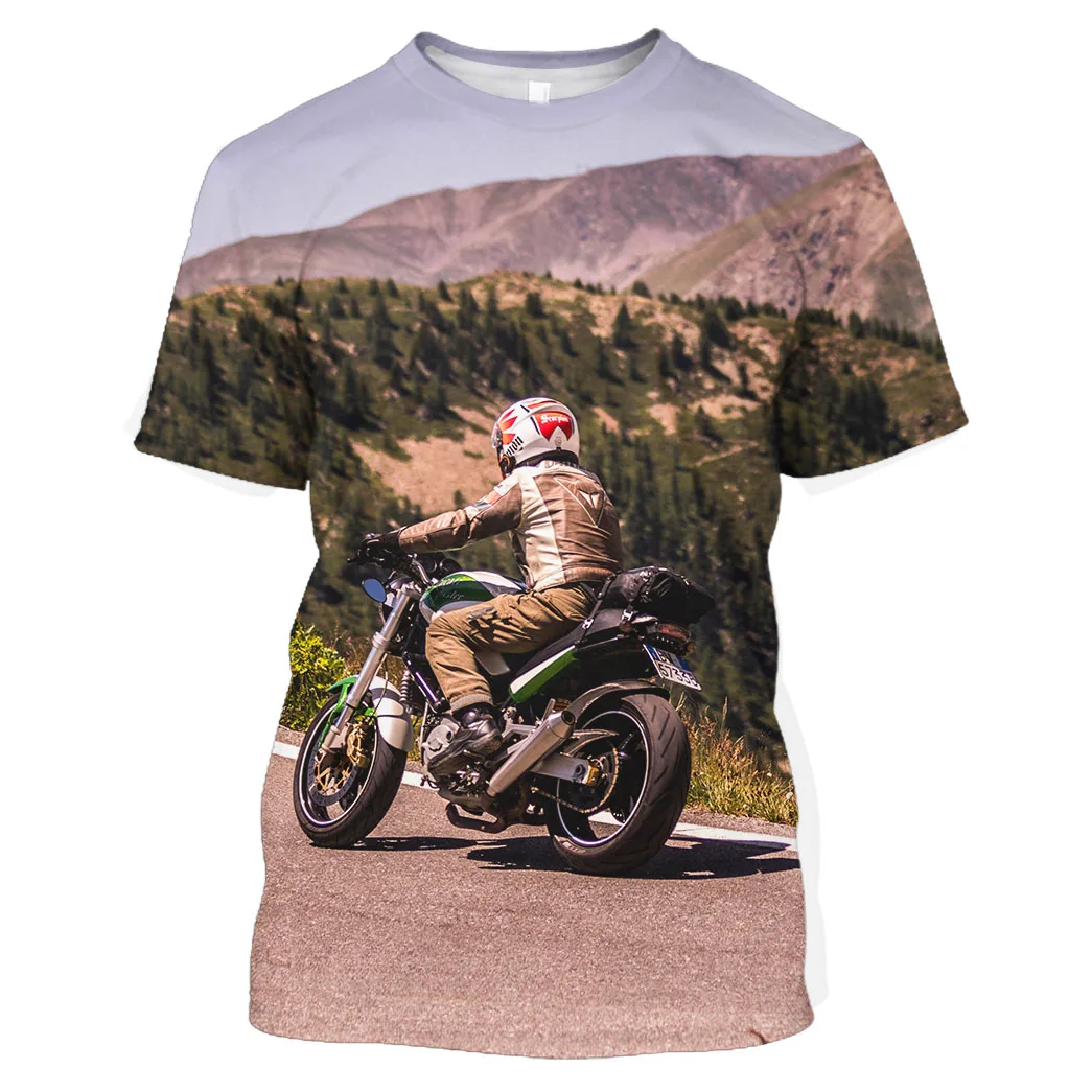 Jumeast Motocross 3D Graphic T Shirts Moto Baggy Motorcycle Racing Print T Shirty Drip Clothing For Men Urban Route Drill Tops