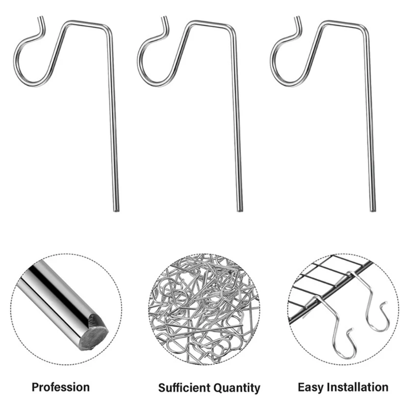 

Pack of 100 Upgraded Metal Hooks S Shaped Hangers Gutter Clip Durable Metal Hangers for Christmas Ornament Decorations