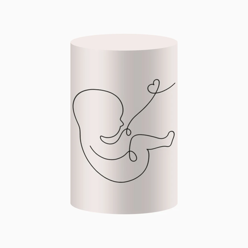 Custom Cylinder Cover Backdrop Pregnant Baby Silhouette Baby Shower Plinths Pedestal Background Decor Elastic Photo Studio Props