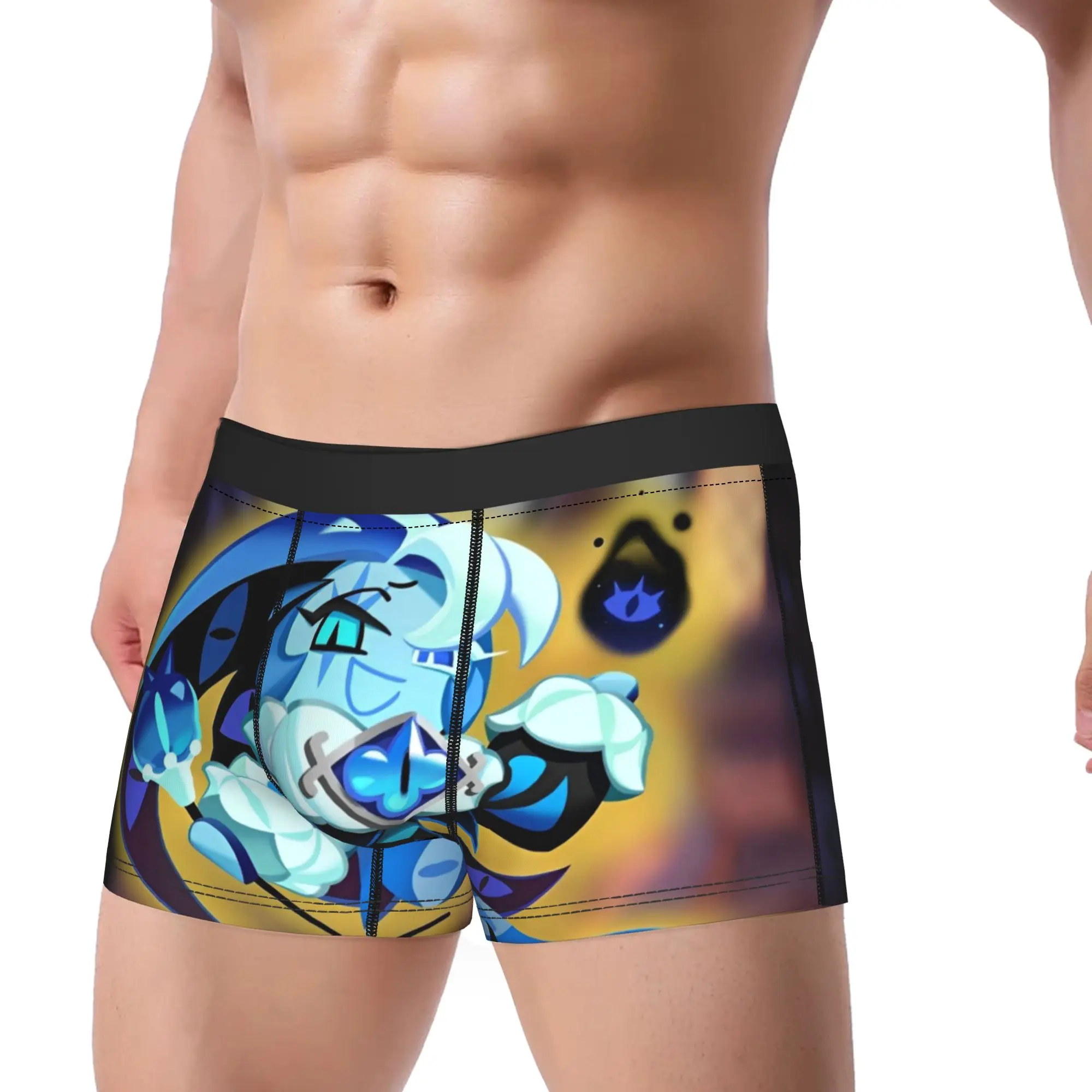 Men's Shadow Milk Cookie Run Kingdom Underwear Cartoon Anime Funny Boxer Briefs Shorts Panties Homme Soft Underpants Plus Size