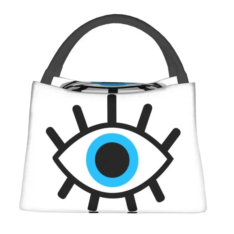 Magic Eyes Charm borsa da pranzo isolata per ufficio di lavoro Black Evil Eye amuleto Boho Pattern Portable Cooler Thermal Lunch Box Women