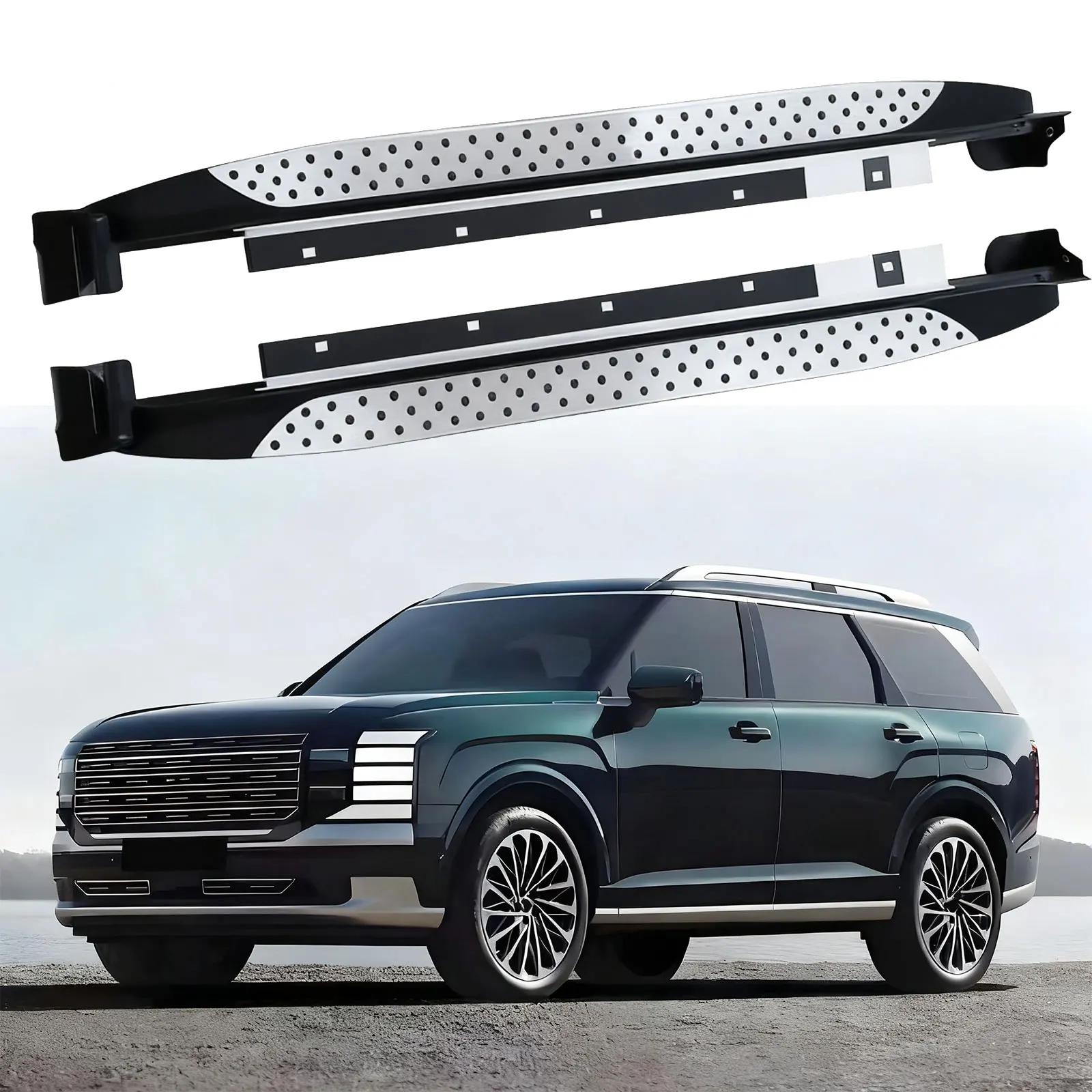 

2 шт. фиксированная подножка подходит для Hyundai Palisade 2025 2026 боковая ступенька Nerf bar