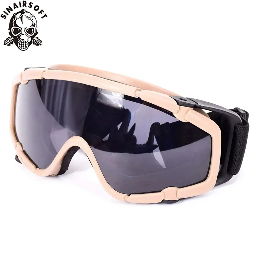 SINAIRSOFT Tactical FMA Goggle, Shock Resistance, Windproof Eye UV Glasses for Hunting, Shooting, Fishing, Airsoft Helmet