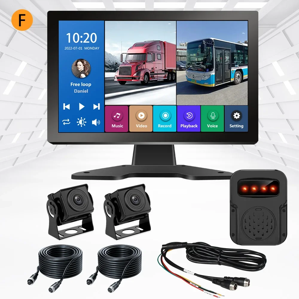 10.1 Inch Wired BSD 360 Camera System MP5 4K 2K Touchscreen  Video Recorder Dashcam Car Black Box Vehicle Security