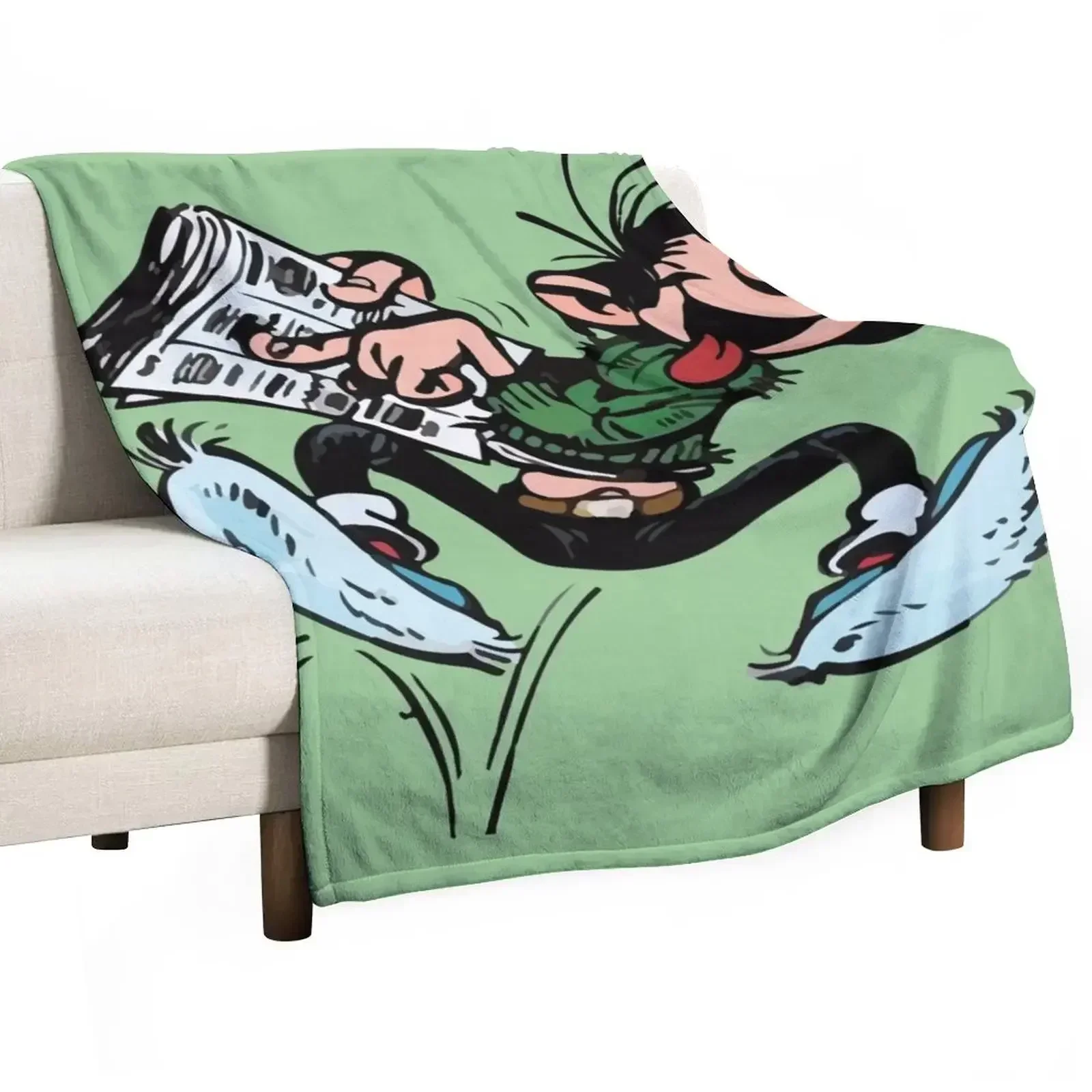 Gaston Goof Newspaper Throw Blanket Soft Beds Bed linens Summer Warm Blankets