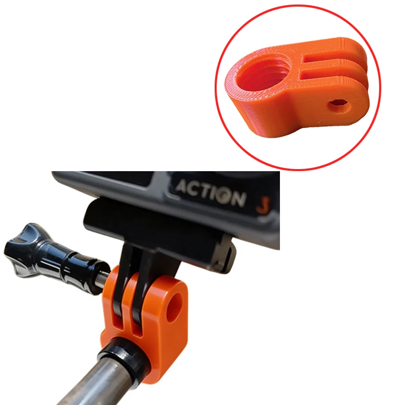 

For GoPro/Insta360/DJI Osmo Action Camera to Trekking Pole Selfie Mount Adapter 3D Printed PETG Holder Screw-on Installation