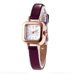 Classic Women Small Dial Square Vintage Watch Thin Leather Strap Elegant Female Quartz Leather Strap Casual Reloj Mujer 명품시계