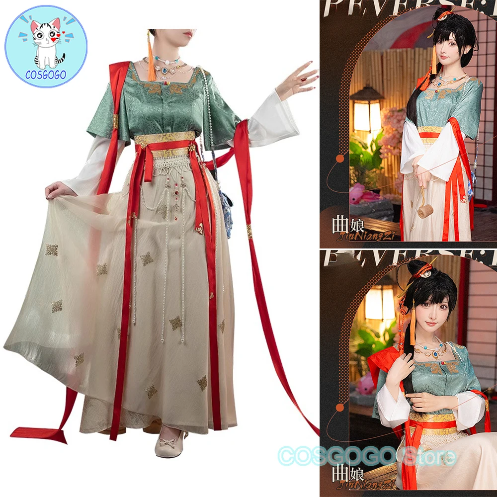 COSGOGO [Customized] Reverse:1999 COS Jiu Niangzi Cosplay Costume Halloween Game Suit Lovely Dress Halloween Qu Niang