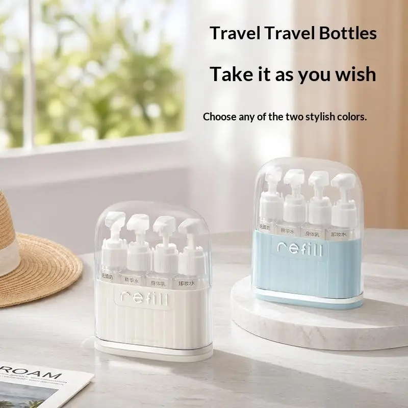 Portable Travel Toiletry Dispenser Set Airline Approved Leakproof Direct Press Containers for Flight Trip Use