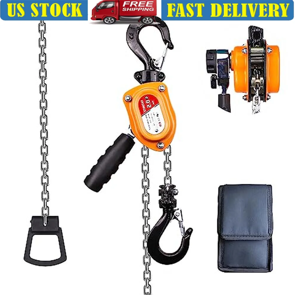 1100lbs Mini Lever Block Hoist 10ft Chain G80 Swivel Hook Safety Warehouse Tool Fix Lifting Construction Workshops Mines Farms