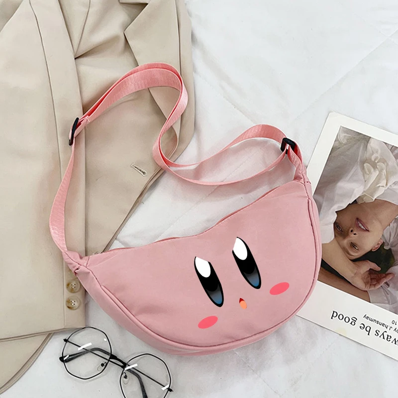 Kirbys Woman Crossbody Bag Kawaii Shoulder Bags Anime Cute Portable Phone Bag Girl Boy Wallet Fashion Chest Pouch Birthday Gift