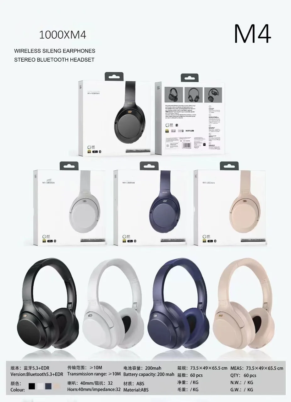 هاتف WH-1000XM4 مزود بتقنية البلوتوث sem fio esportivos montados na tête com fones de ouvido completos para izanam sem fio