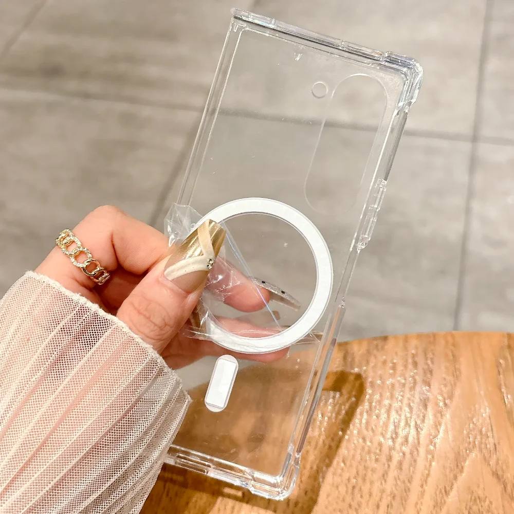 Kompatibel mit Magsafe für Samsung Galaxy Z Fold 8 Ultra ZFold 8 ZFold 7 6 5 4 3 Transparente stoßfeste Handyhülle Clean Case – Detail 3