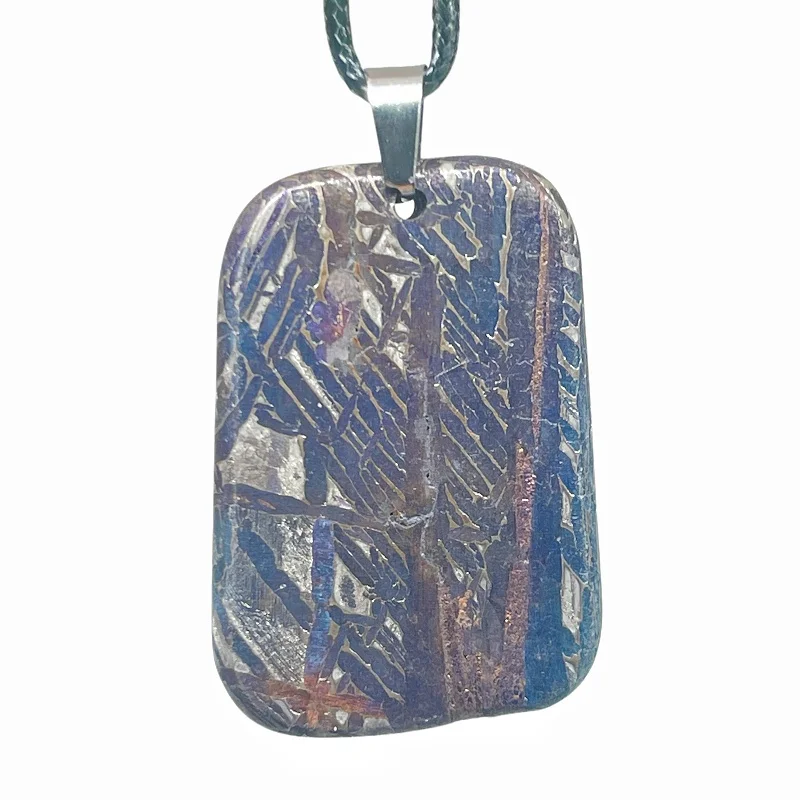 25.6g Muonionalusta meteorite pendant Natural iron meteorite pendant Meteorite slice Collection -LK244